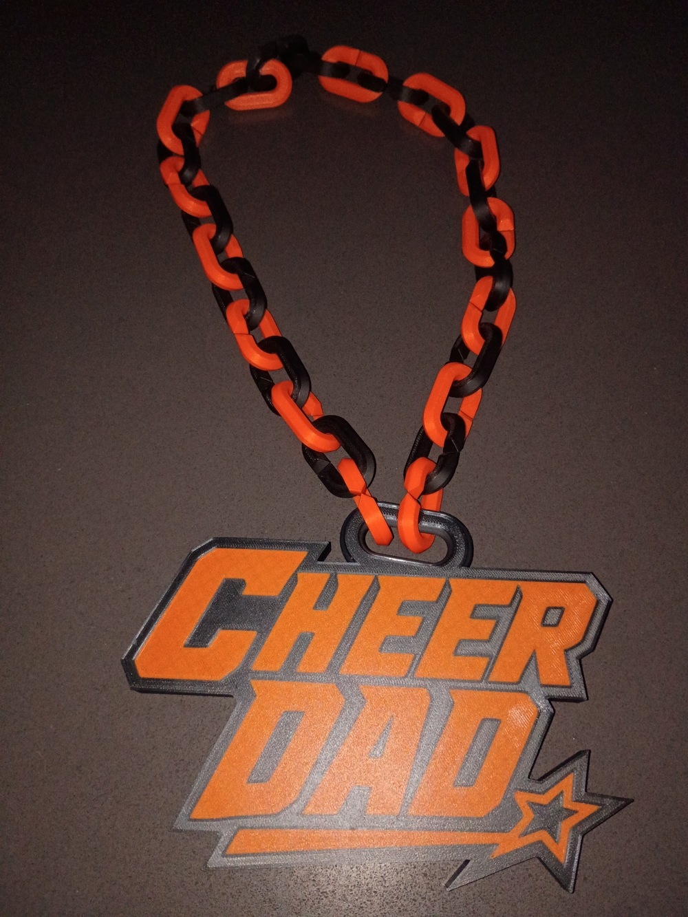 Cheer Dad Orange and Black Hype Chain - Picture 2 of 3